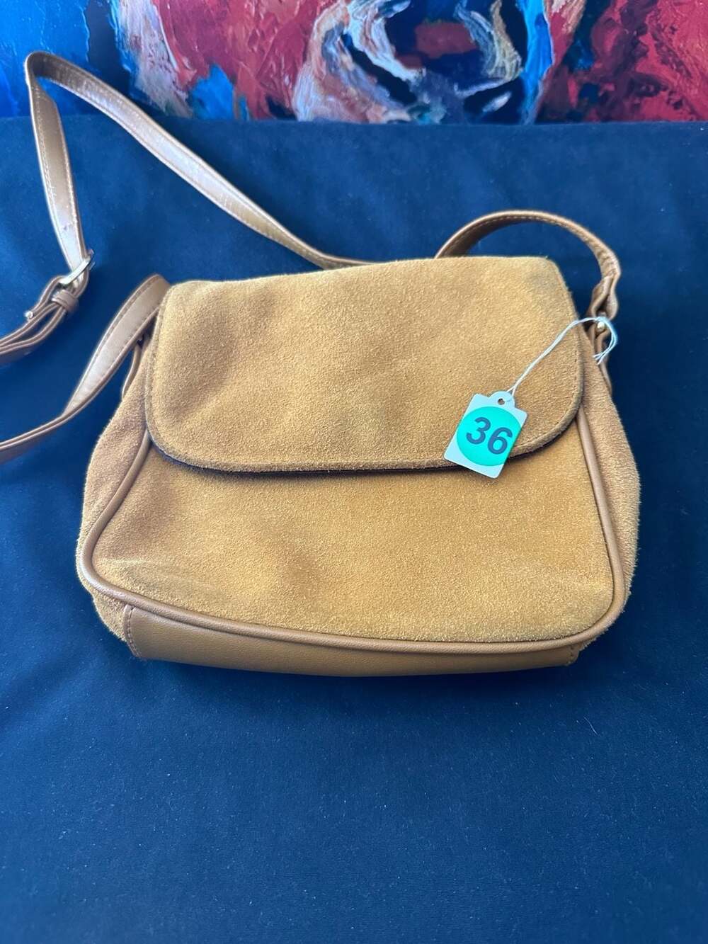 No.36 Valerie Stevens Suede and Leather Crossbody Bag